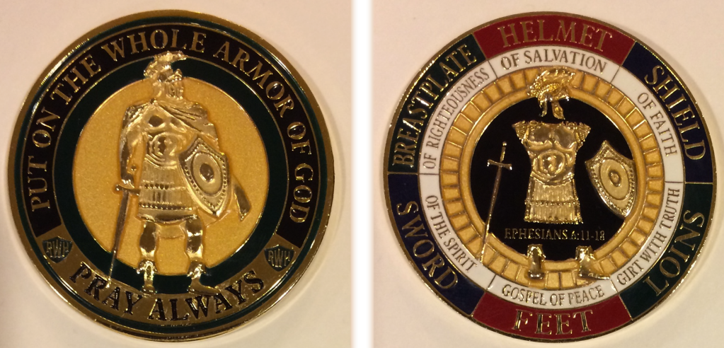 98 - Daily Dependence - Armor of God Challenge Coin